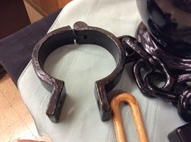 Prison Art Hand Carved Wooden Ball & Chain with Lock