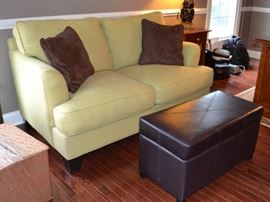 Bauhaus loveseat and leatherette storage ottoman