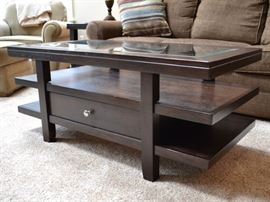 Glass top coffee table