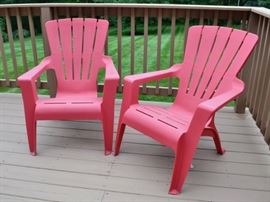 2 Plastic Adirondack chairs