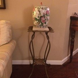 Brass Stand with Oriental Jar