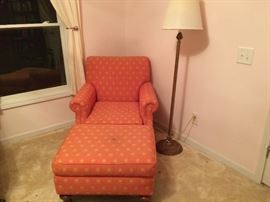Orange Chair and Ottoman