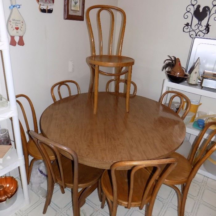 Thonet Astra bentwood chairs...sold as each/54" round pedestal dining table