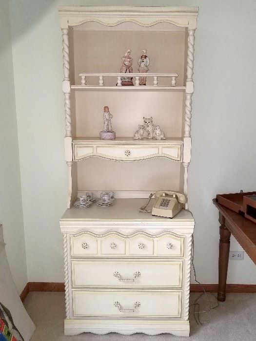 White chest with hutch