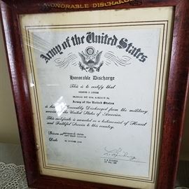 Chester Luders' Honorable Discharge