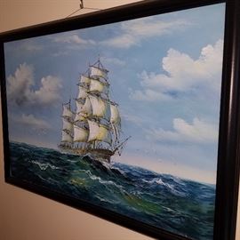 Painting of a cutter or frigate 