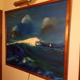Stormy Seas painting, apparently unsigned