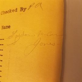 Gordon MacRae, S[hirley] Jones penciled signatures.  (authentic?) 
