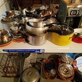 Kitchen cookware in the garage....for display