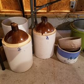 3 gallon jugs, crocks, etc.