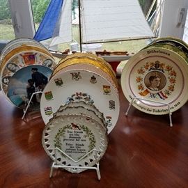 Souvenir and commemorative plates including royalty