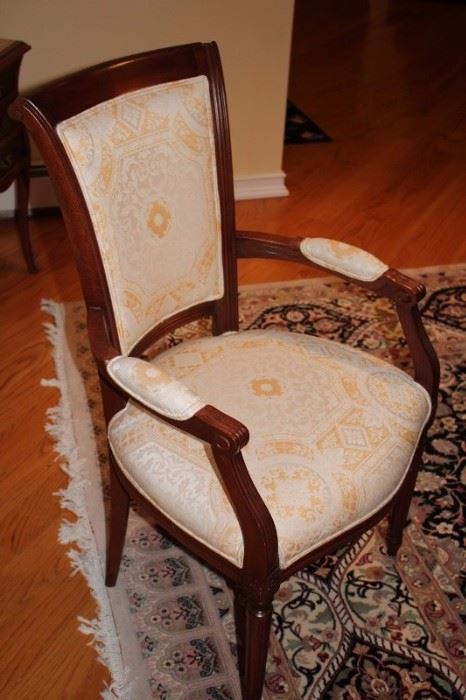 Chairs are In Excellent Condition and the Chairs have a Beautiful White/Gold Delicate Print