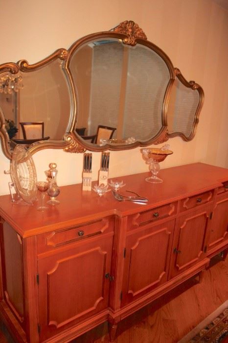 Buffet and Large Wall Mirror