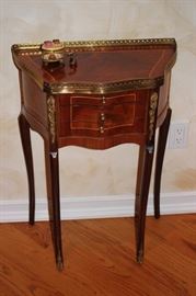 Small Wood Cabinet with Brass Fittings