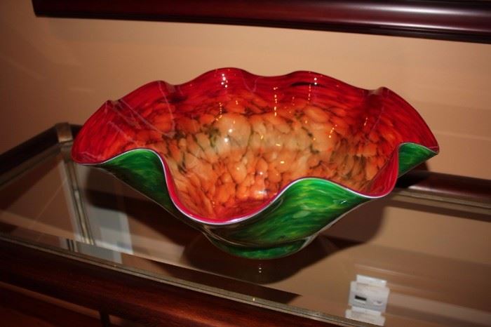 Colorful Large Glass Bowl