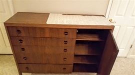 Mid-century modern - tall solid wood dresser - VERY heavy. **By Glenn of California Arcadia**