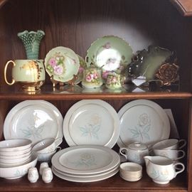 Lefton China on top shelf.  Germany Easterling 30 piece on lower shelf - have not seen this before.  Very pretty.