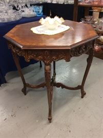 Stunning carved hexagon victorian table