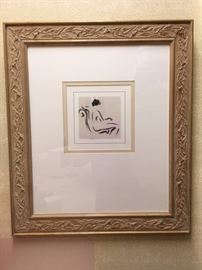 Large framed print "Nude in Chair"