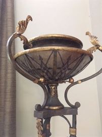 Detail of floor lamp torchiere without light on