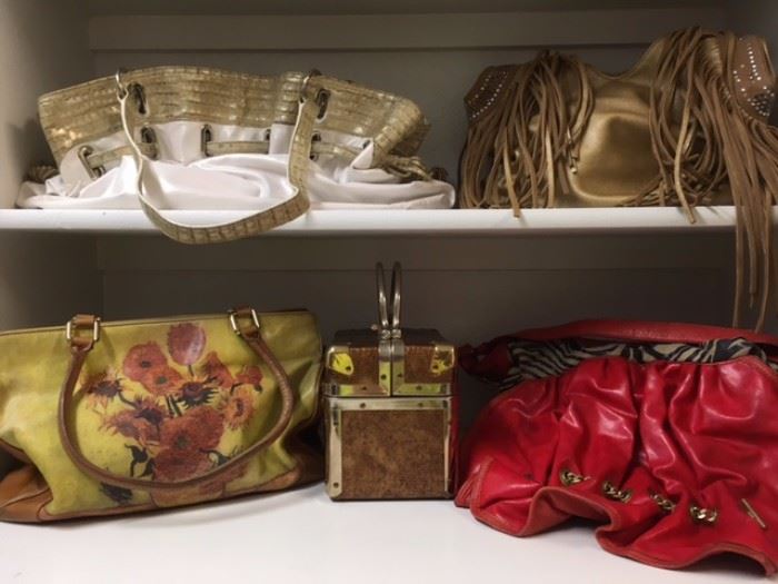 Various designer handbags