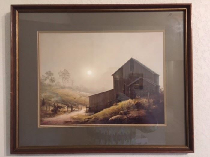 Large framed color print with signature "Windberg, 1981", also signed by the artist Dalbert Windberg