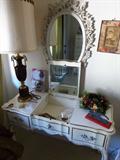 The vanity, part of a four piece bedroom set for $200.00