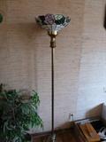 One of three stained glass lamps