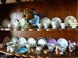 Large collection of English tea cups and saucers