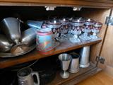 Vintage glassware and pewter