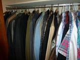 Lots of professional men's suits and shirts.