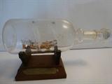 Glass ship in bottle