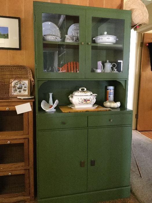 Green kitchen cupboard cabinet