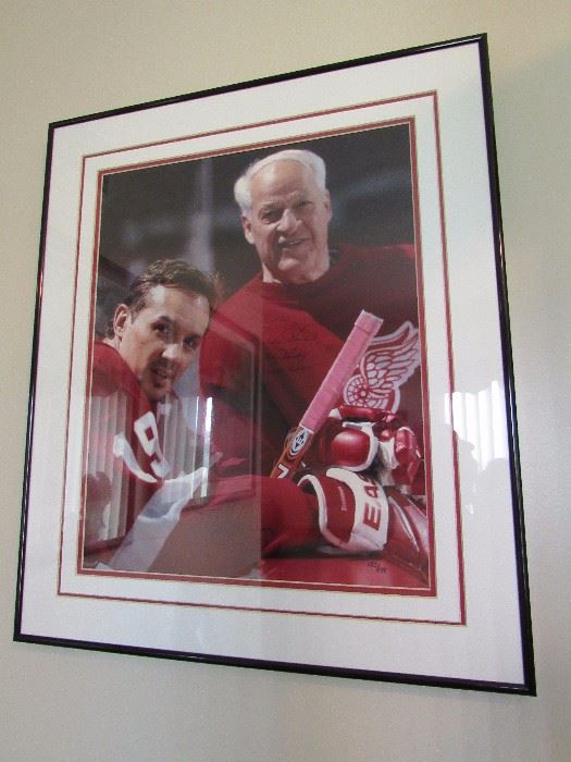 Autographed Steve Yzerman and Gordie Howe....framed and matted