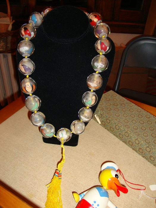 Fabulous Chinese hand painted beaded prayer beads