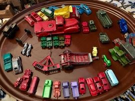 Antique and vintage metal toy cars, trucks, farming implements