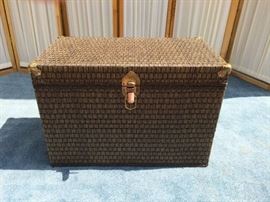 Vintage Wicker Cedar Lined Trunk Chest - Great Condition On The Outside - Spots Inside On Base
