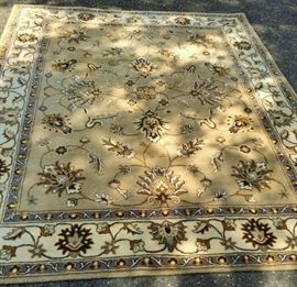 Elegantly Refined Traditional Home Decorator Beige Brown & Grey Large 8' X 10' Hand Tufted Made In India 100% Wool Rug - Excellent Condition- No Stains!!
