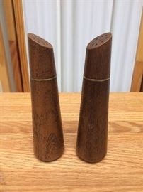 Mid Century Modern Teak Salt & Pepper Shakers - Retro Cool Dining!
