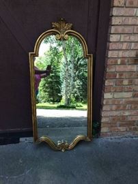 Fantastic Vintage Huge Estate Size Louis XV Rococo Style Burnish Gold Gilt Wood & Gesso Mirror - Excellent Condition For Age - Very Heavy - ! A few chips to wood and gesso -Mirror Glass Is Excellent!
