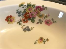 Close-up of the colorful floral design.