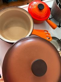 LeCreuset cast iron pans. Love the vintage colors!