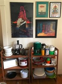 Many small appliances to chose from as well as colorful artwork.