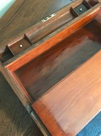 This is a little compartment under the writing area, probably for storing paper.