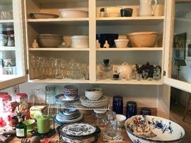 Lots of antique bowls and dishes. Most items are European.