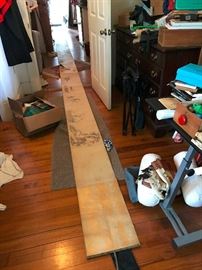 We rolled out at least 40 feet of it before we ran out of room. The scroll is 12 inches wide and there are original watercolor artworks on every 12 - 18 inches.