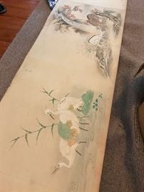 Picture of 2 of the works of art. Many were of animals, florals and people.