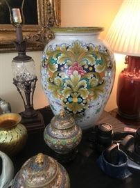 Italian hand painted large vase