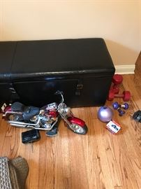 Leather ottoman/ trunk