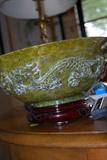 Hand-carved Spinach Jade bowl